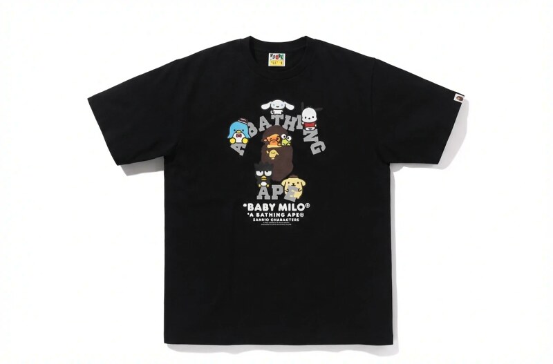 Bape cartoon print trendy brand black T-shirt