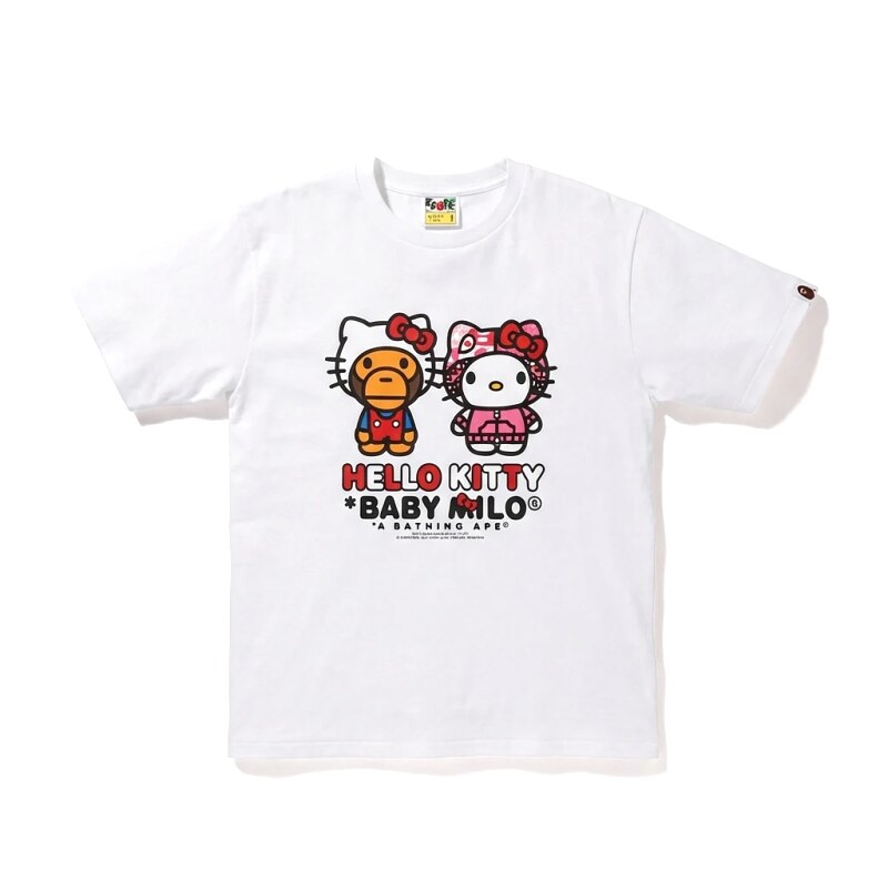 Bape Co-branded Cartoon Style White T-shirt