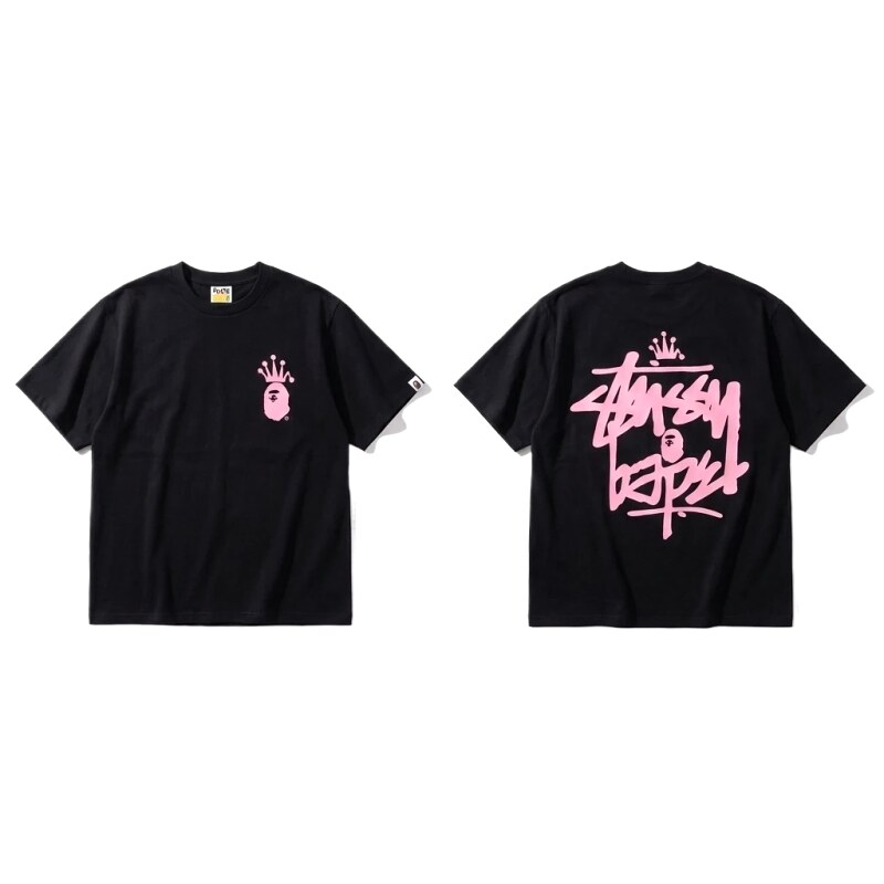 Bape Crown Graffiti Style Black T-shirt