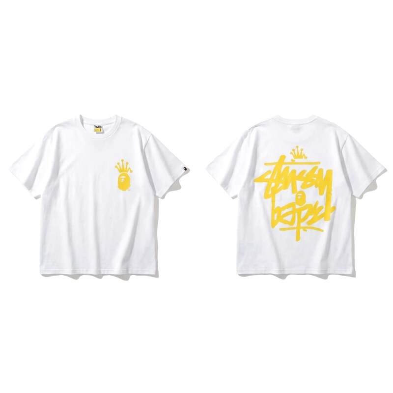 Bape Crown Series Graffiti Style White T-shirt
