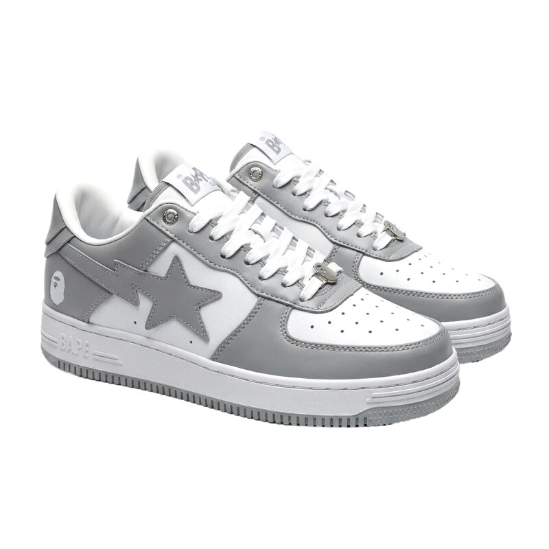 Bape Gray Silver Trendy Sneakers