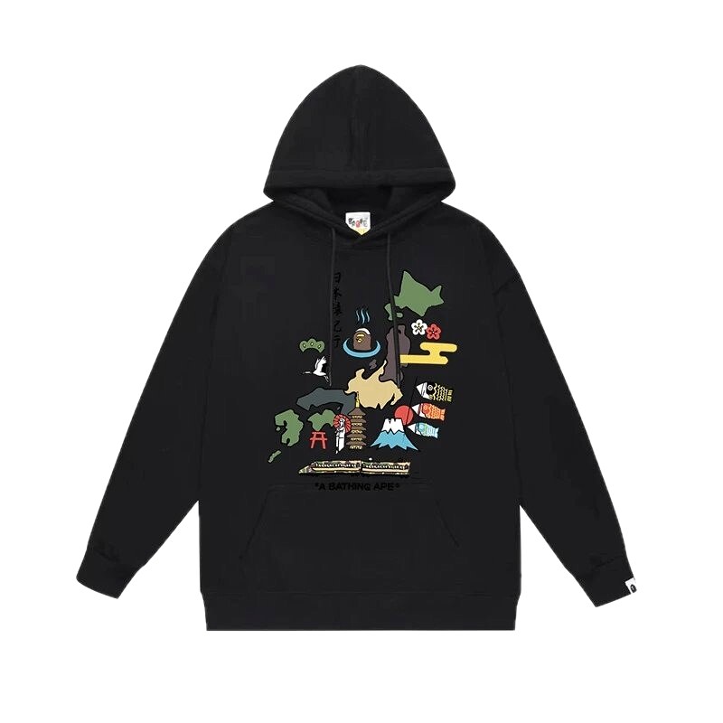 Bape Japanese-style black hoodie