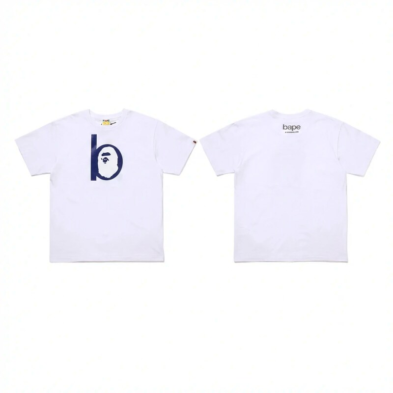 Bape letter trendy white T-shirt