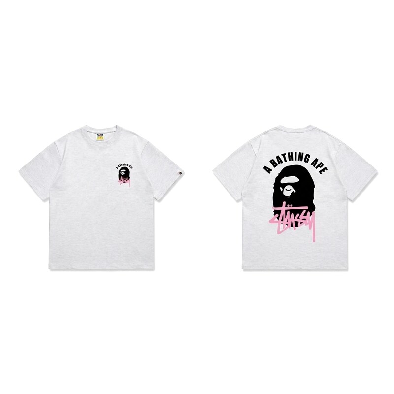 Bape Pink Trendy and Cool Short-sleeve Shirt