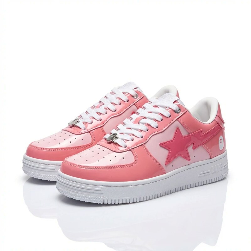Bape pink trendy sports shoes