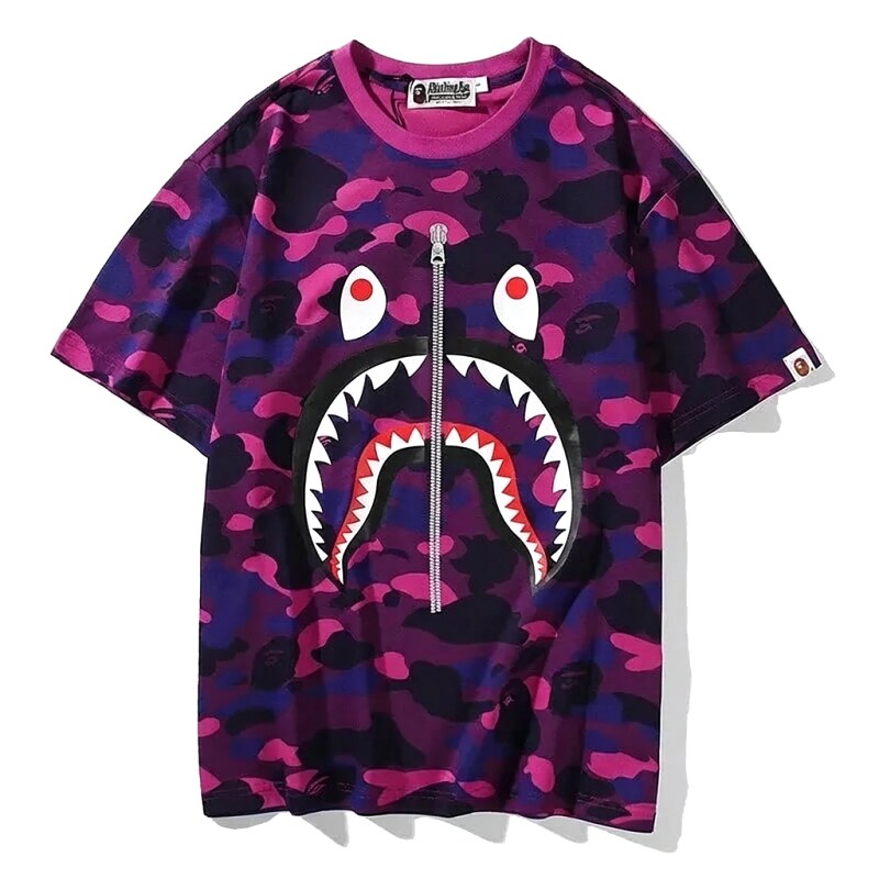 Bape Shark Camouflage Style Short-sleeve Shirt