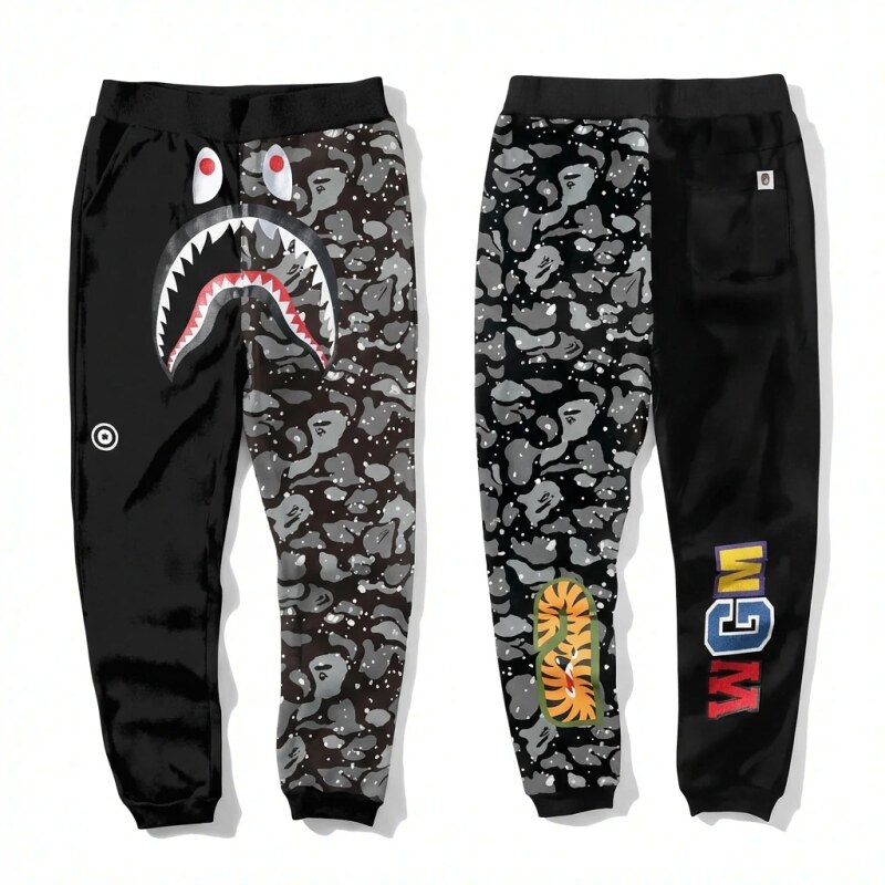 Bape shark camouflage style sweatpants