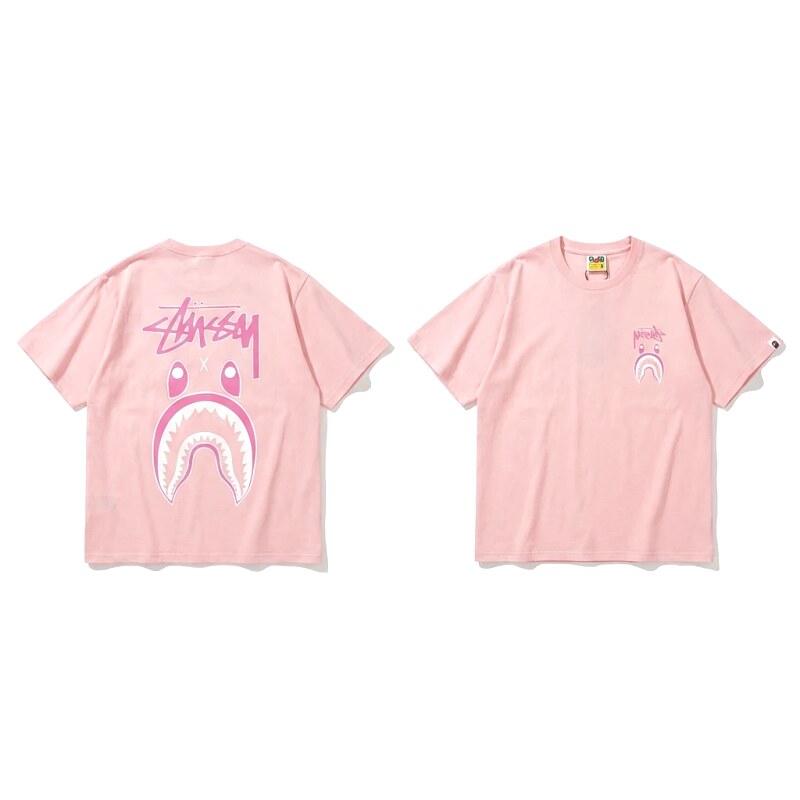 Bape Shark Co-branded Pink T-shirt