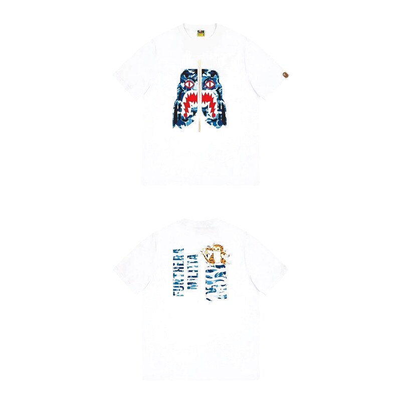 Bape Shark Print White T-shirt