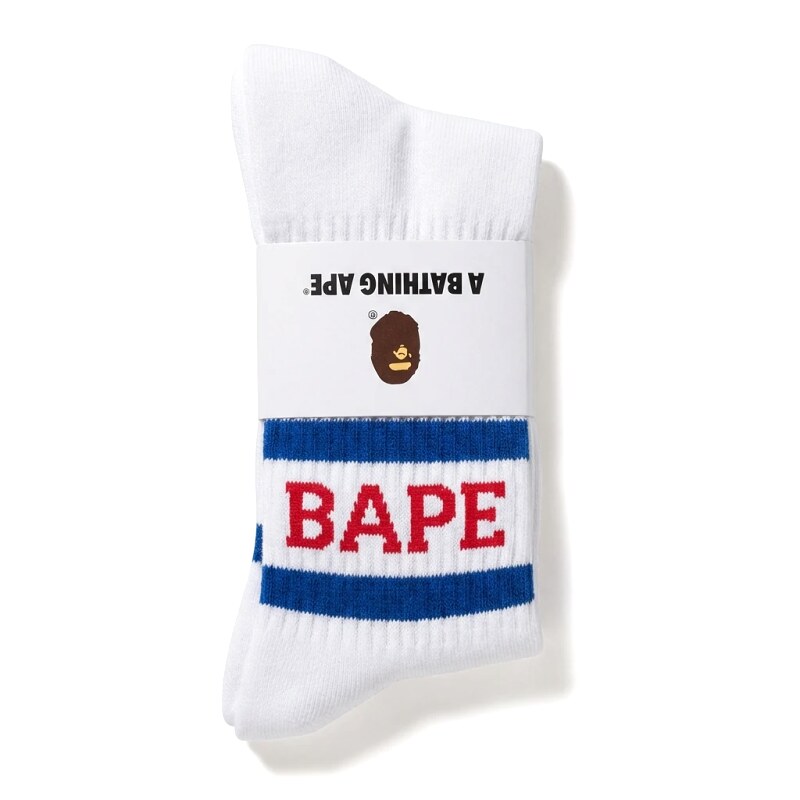 Bape striped trendy white socks