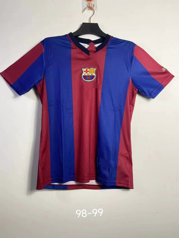 Barcelona Relaxed Retro soccer jersey Blue Red Barcelona with Designer-Inspired Detail