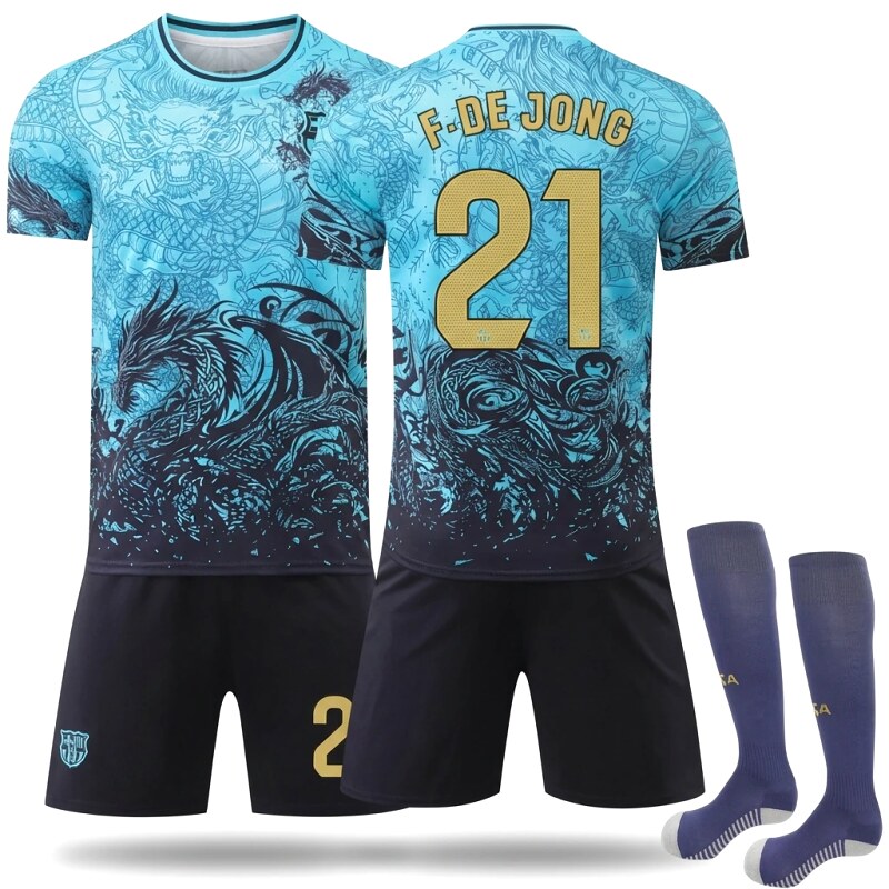 Barcelona retro style blue jersey