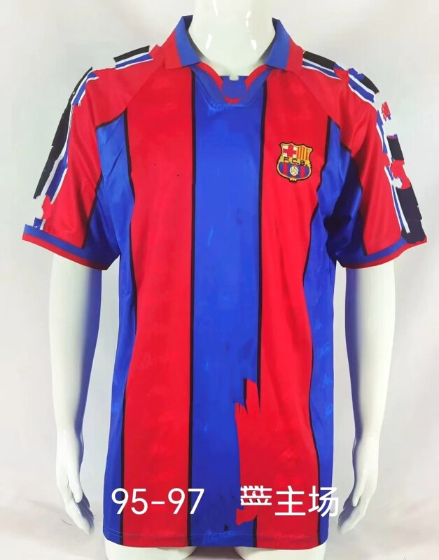 Barcelona Streetwear Retro soccer jersey Blue Red Barcelona with Practical Shape