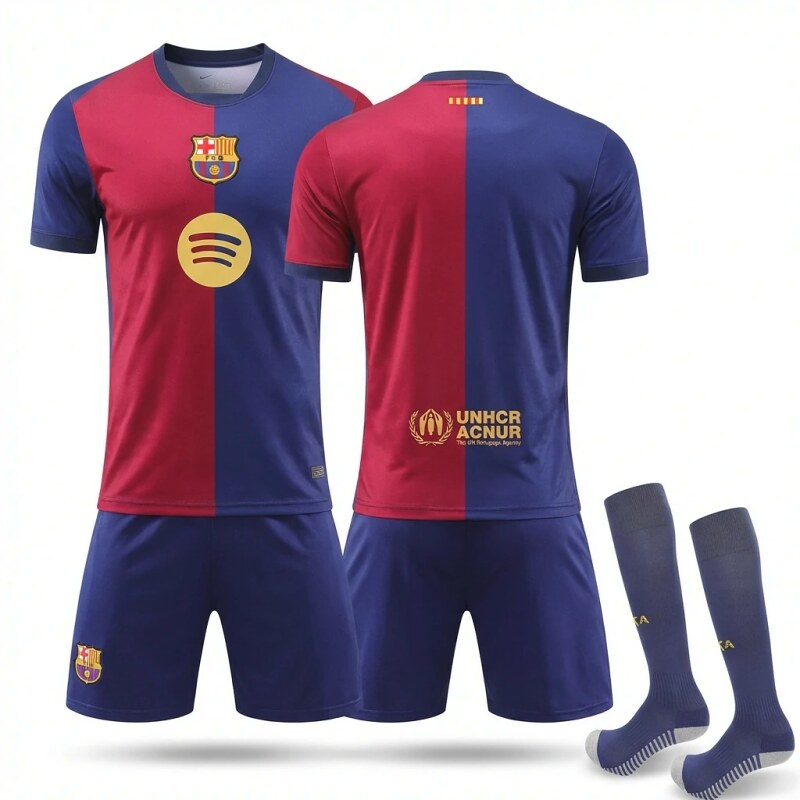 Barcelona's red and blue sports-style jersey