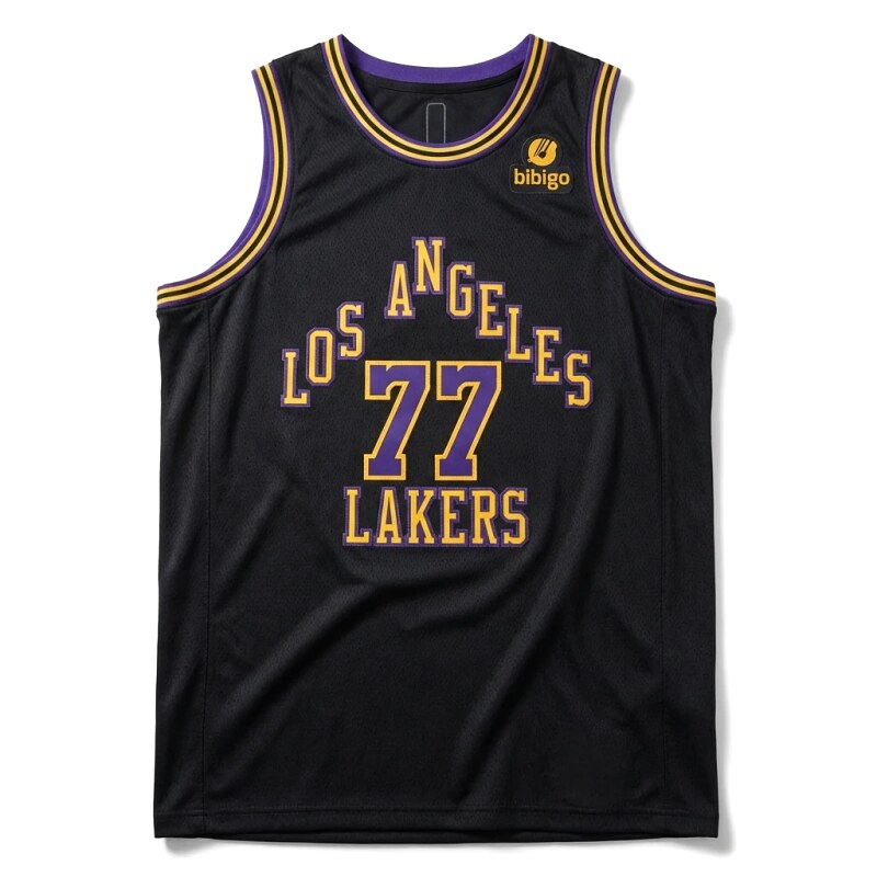Bibigo No. 77 Lakers black vest.