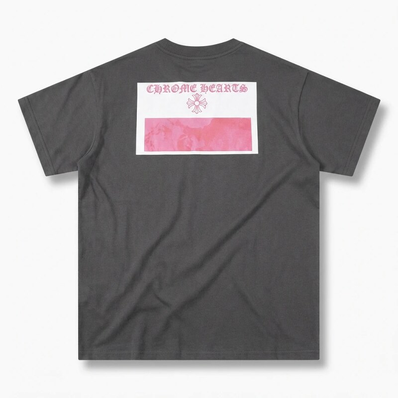 Black T-shirt with Chrome Hearts print style