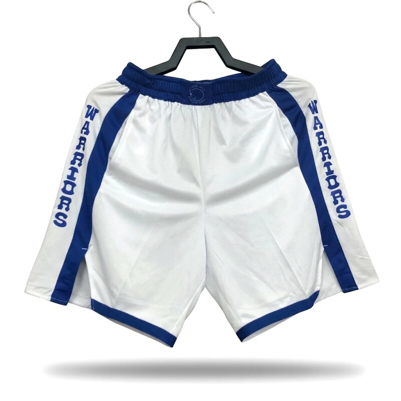 Blue and white sports shorts of the Curry series