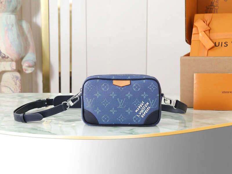 Blue Monogram Louis Vuitton Camera Bag Camera Bag for Casual Outfits