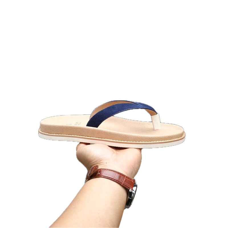 Brunello Cucinelli Casual Style Blue & Apricot Color-block Flip Flops