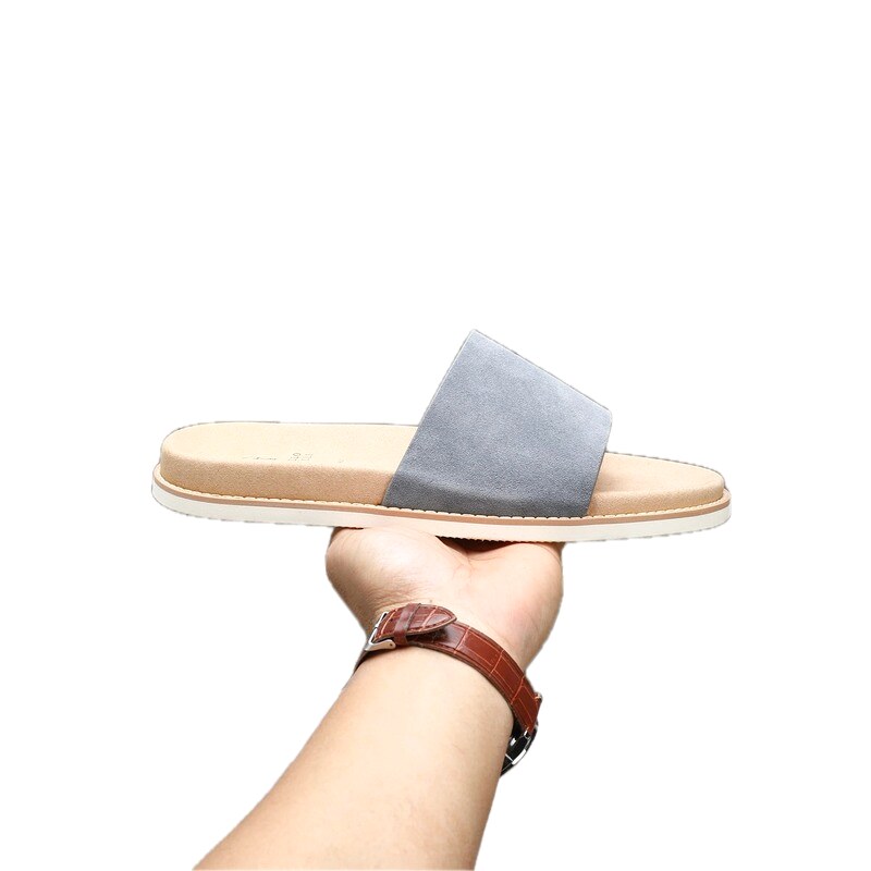 Brunello Cucinelli Minimalist Casual Grey Slide Sandals