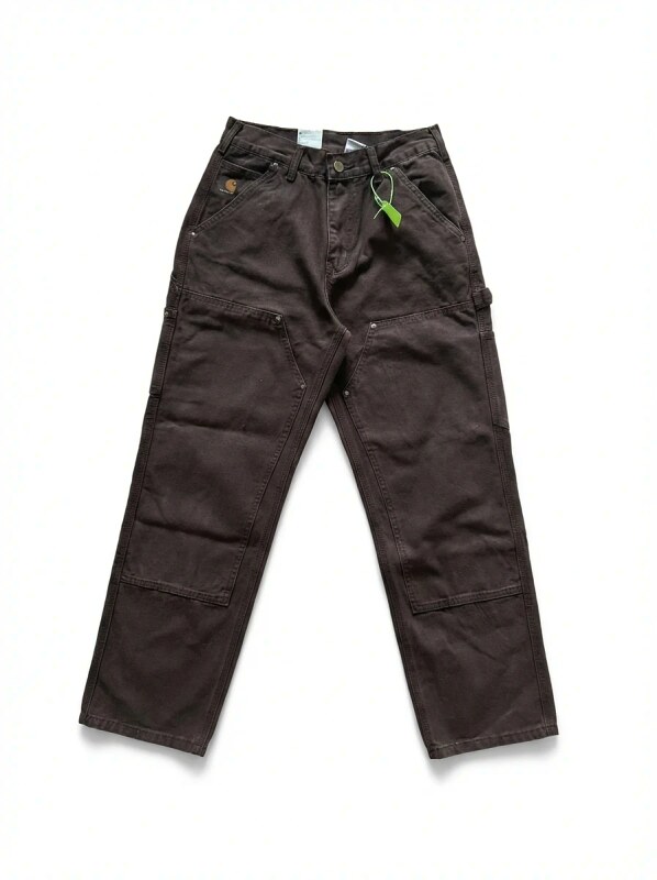 Carhartt workwear style dark brown long trousers