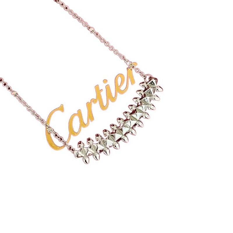 Cartier rivet-style silver necklace