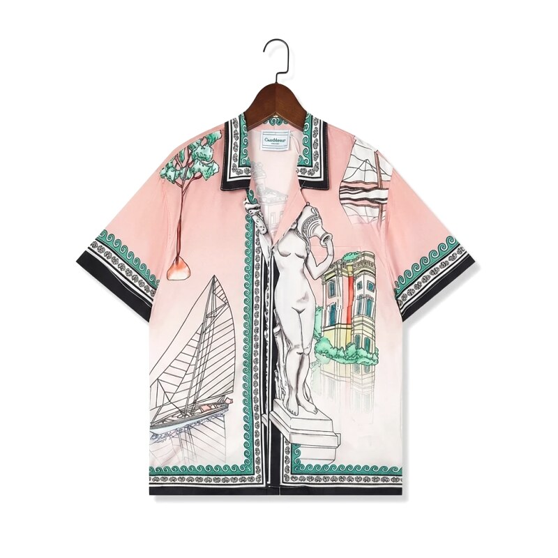 Casablanca art-printed pink shirt