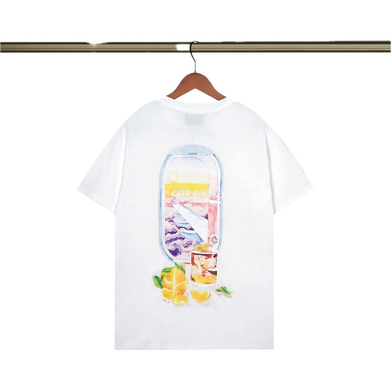 Casablanca Aviation Series Trendy Brand White T-shirt