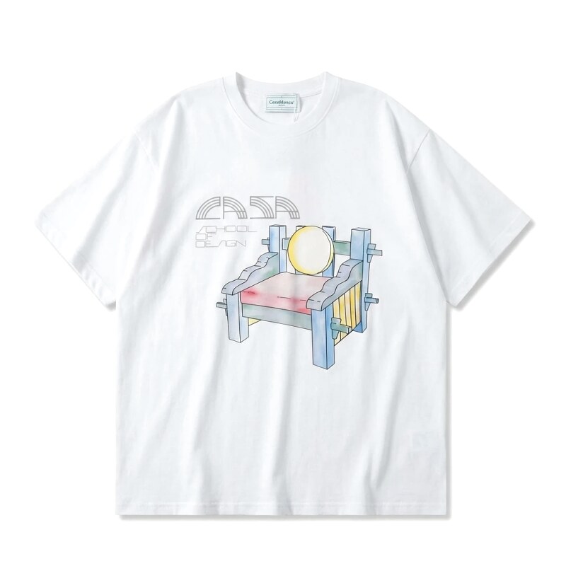 Casablanca cartoon-style white T-shirt