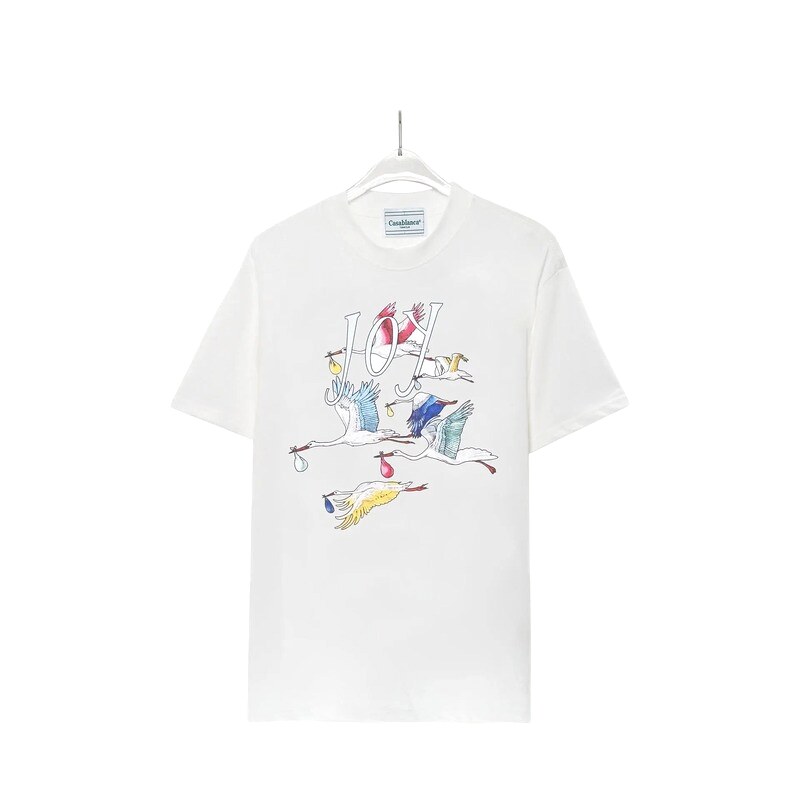 Casablanca Crane Print Wind White T-shirt