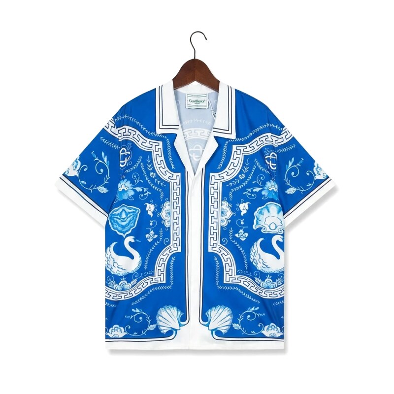 Casablanca printed retro-style blue shirt