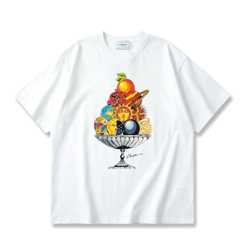 Casablanca Printed Trendy White T-shirt
