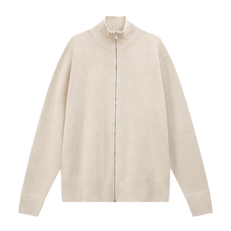 Casual Zip jacket Black Minimalist Full for Streetwear Looks