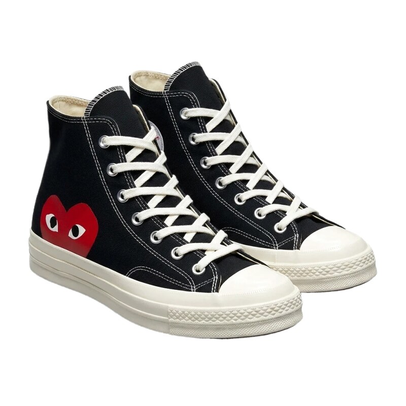 CDG Love High-top Canvas Shoes