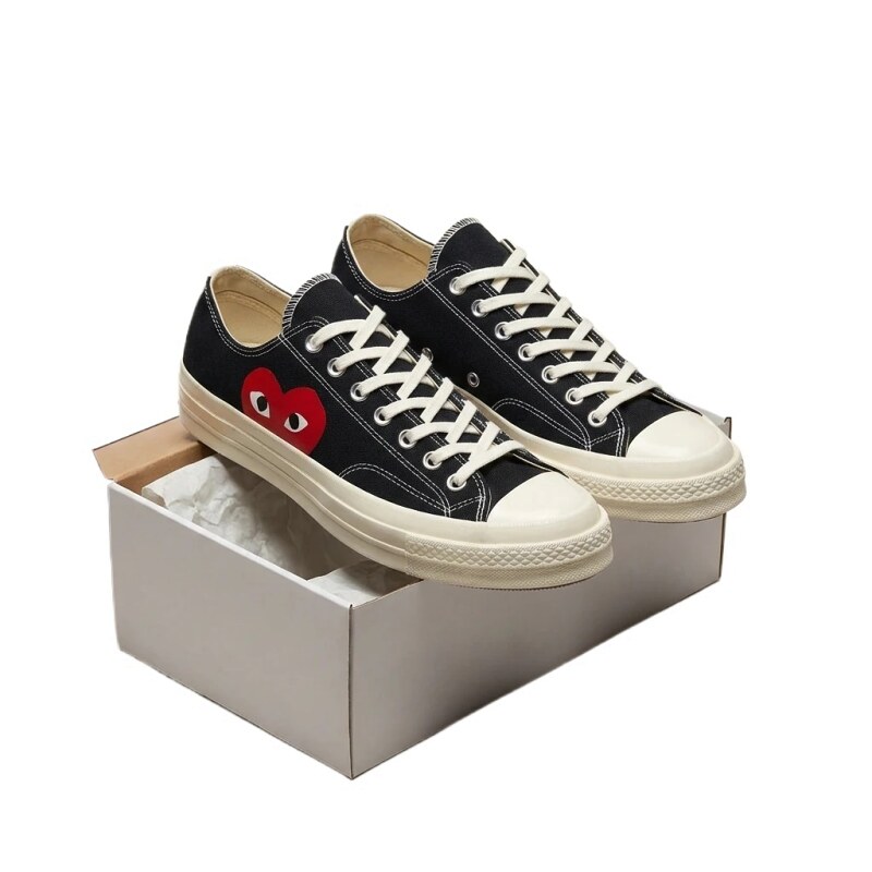CDG Love Minimalist Black Shoes