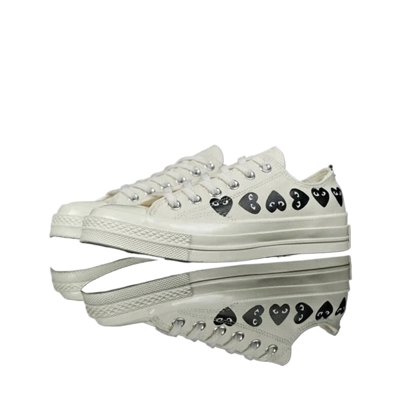 CDG Love Minimalist Style White Shoes
