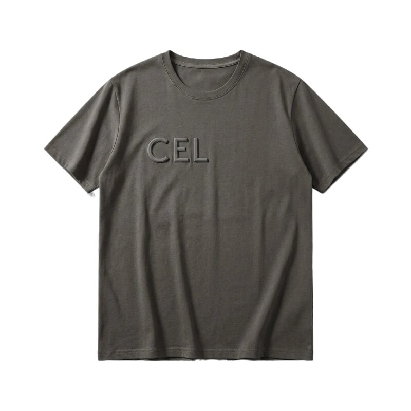 CELINE minimalist style dark gray T-shirt