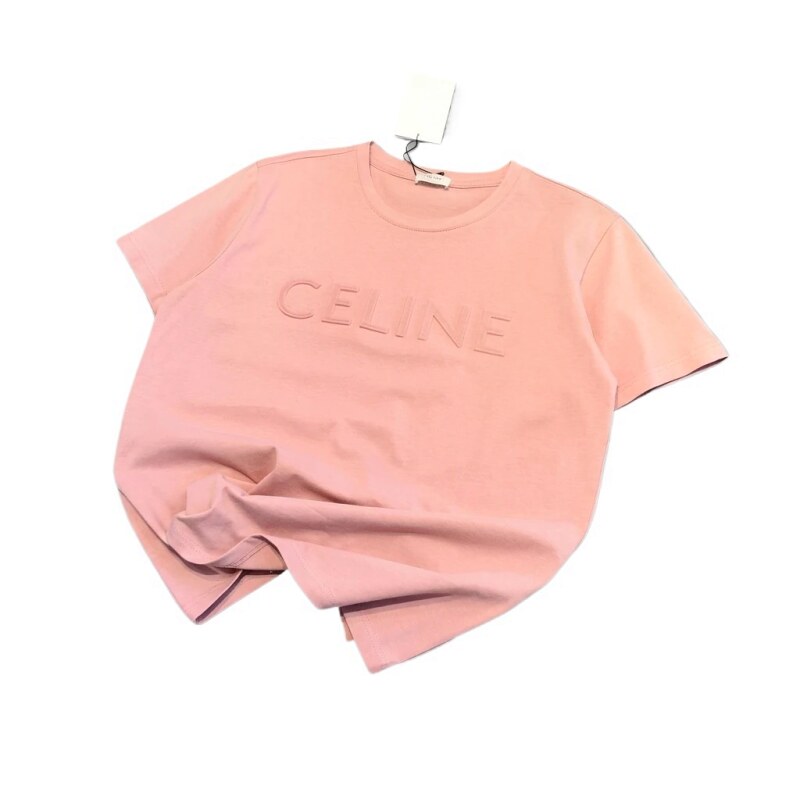 CELINE simple style pink T-shirt