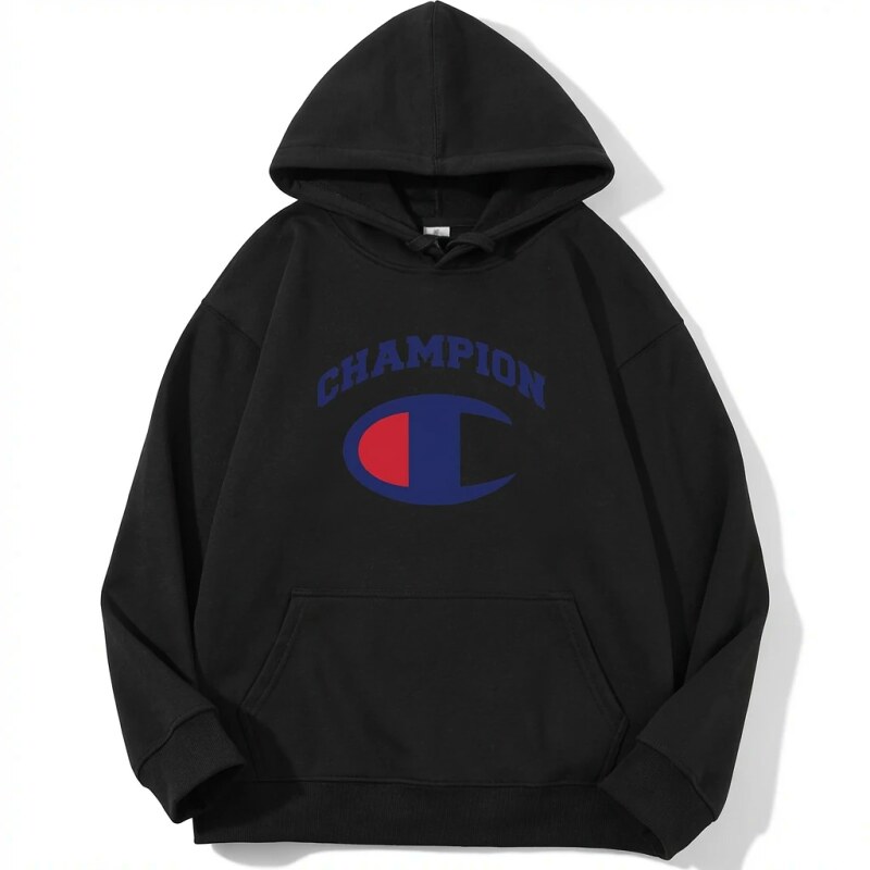 Champion Classic Simple Style Black Sweatshirt