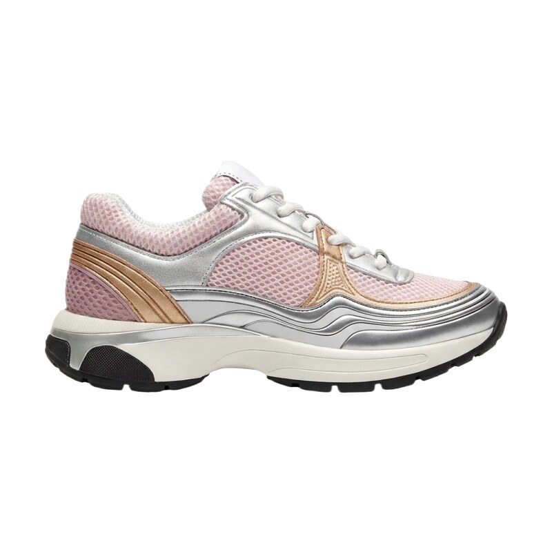 Chanel sporty pink and silver color - block shoes