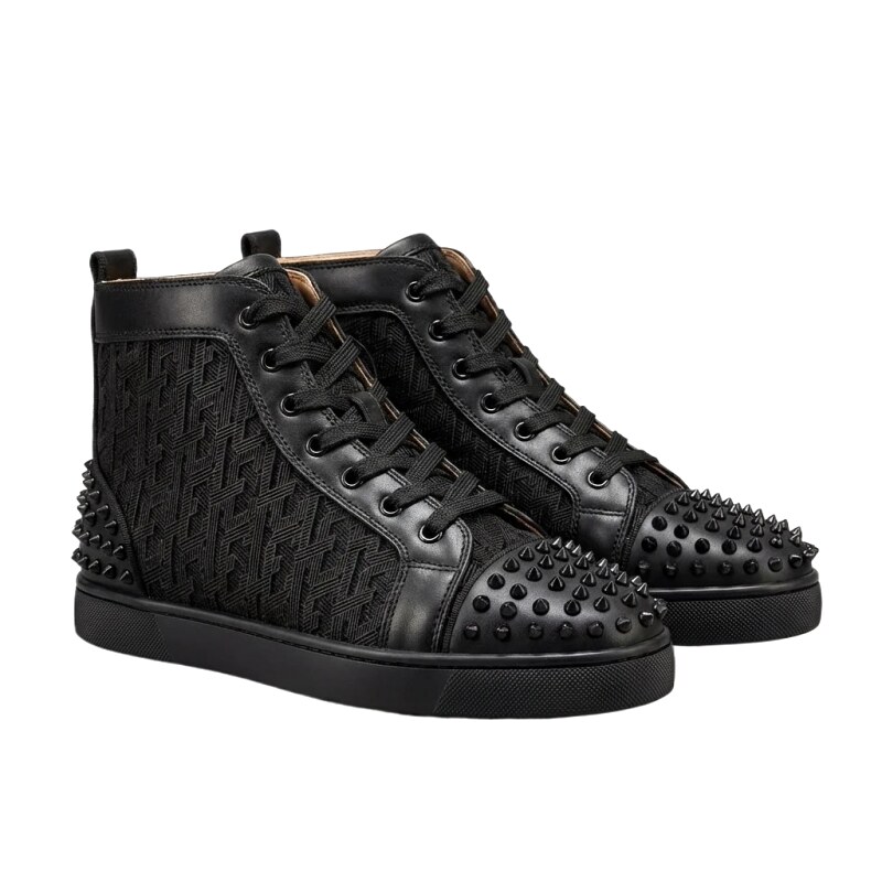 Christian Louboutin rivet high-top black shoes