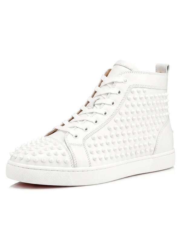 Christian Louboutin rivet trendy and cool white shoes