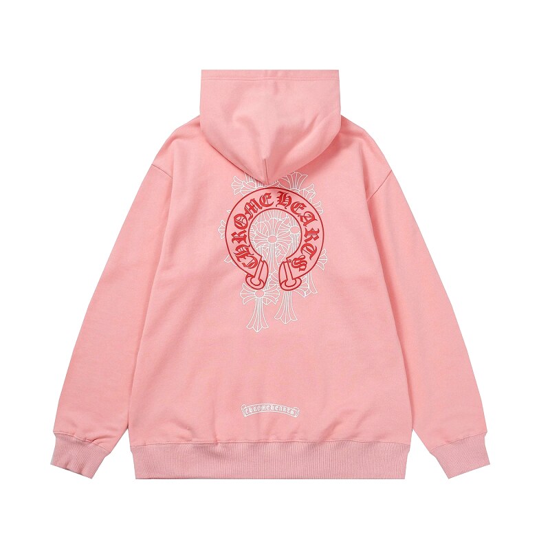 Chrome Hearts 2089-39 Pink Red Cross Graphic Hoodie Travel Pack