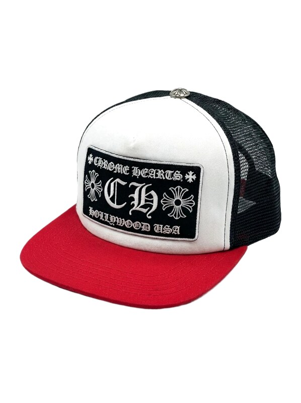 Chrome Hearts black, red and white color-blocking baseball cap