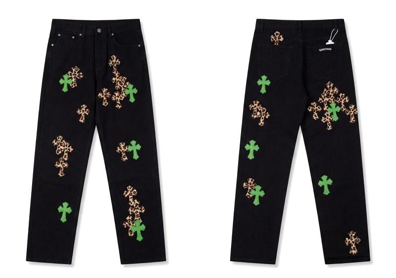Chrome Hearts black trendy cross jeans