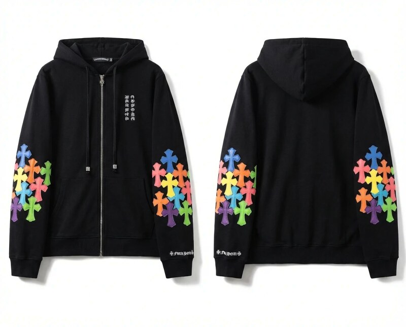 Chrome Hearts Colorful Cross Style Black Sweatshirt