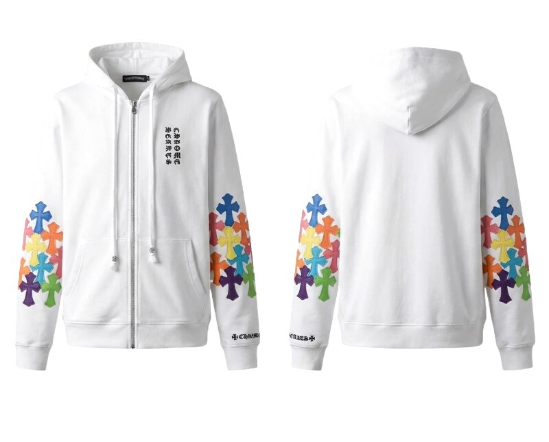 Chrome Hearts Colorful Cross White Hoodie