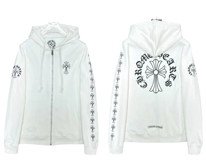 Chrome Hearts Cross Cool Style White Hoodie
