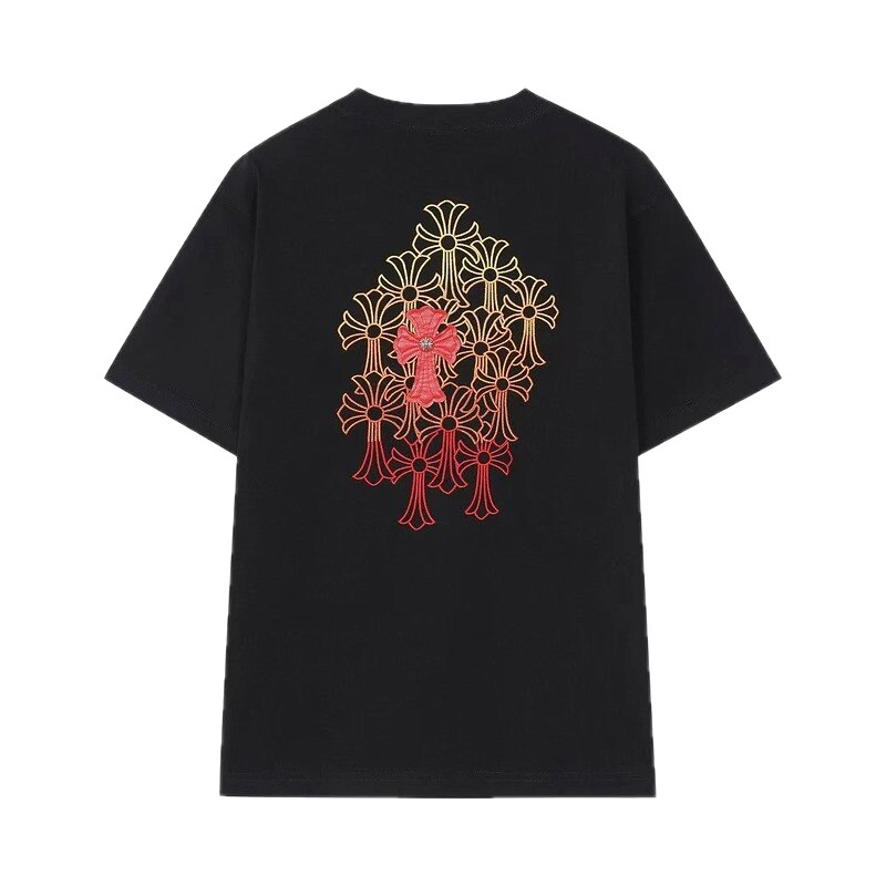 Chrome Hearts Cross Embroidered Street Style Black T-Shirt