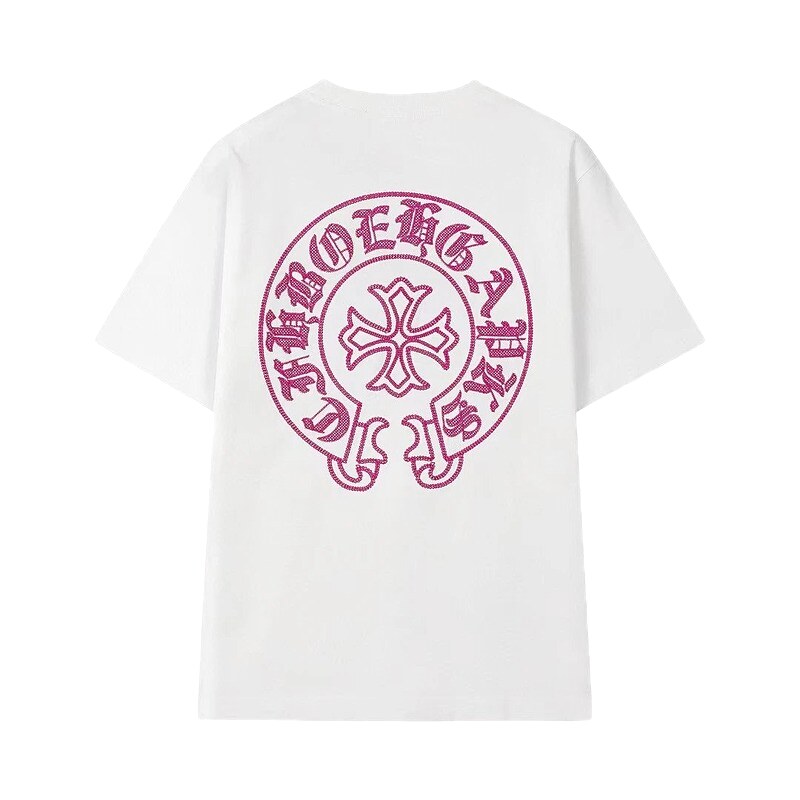 Chrome Hearts Cross Print Street Style White T-Shirt